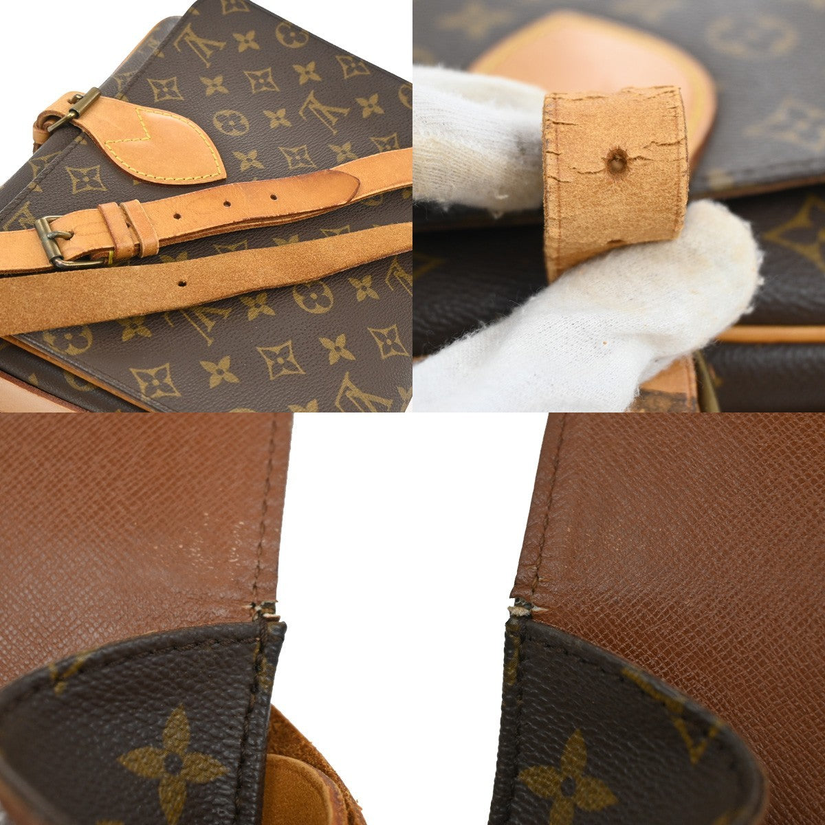 LOUIS VUITTON Cartouchiere GM Shoulder Bag Monogram Leather Brown M51252 32CA089