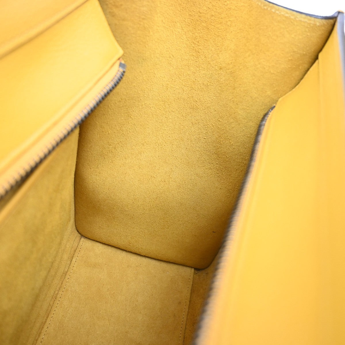 CELINE Luggage Micro Top Handle Tote Hand Bag Leather Yellow SHW Italy 667RL904