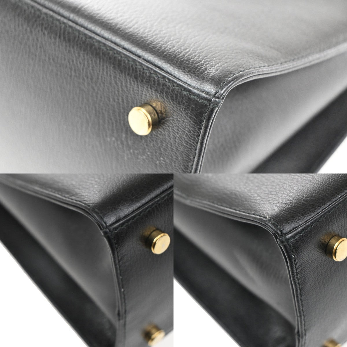 SALVATORE FERRAGAMO Gancini Shoulder Hand Bag Leather Black GHW 35CA312