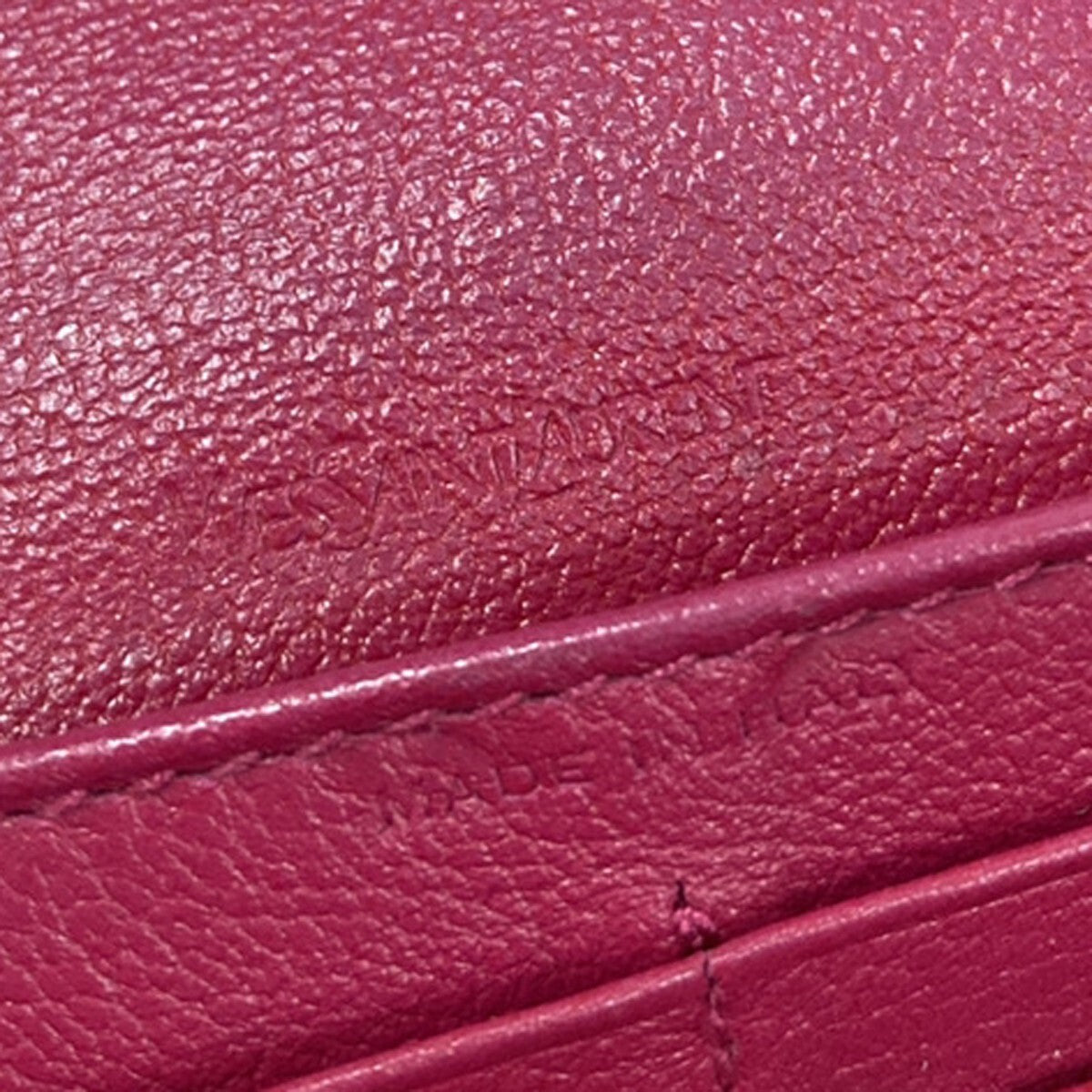 YVES SAINT LAURENT YSL Logo Long Zipper Wallet Leather Pink 66EE518