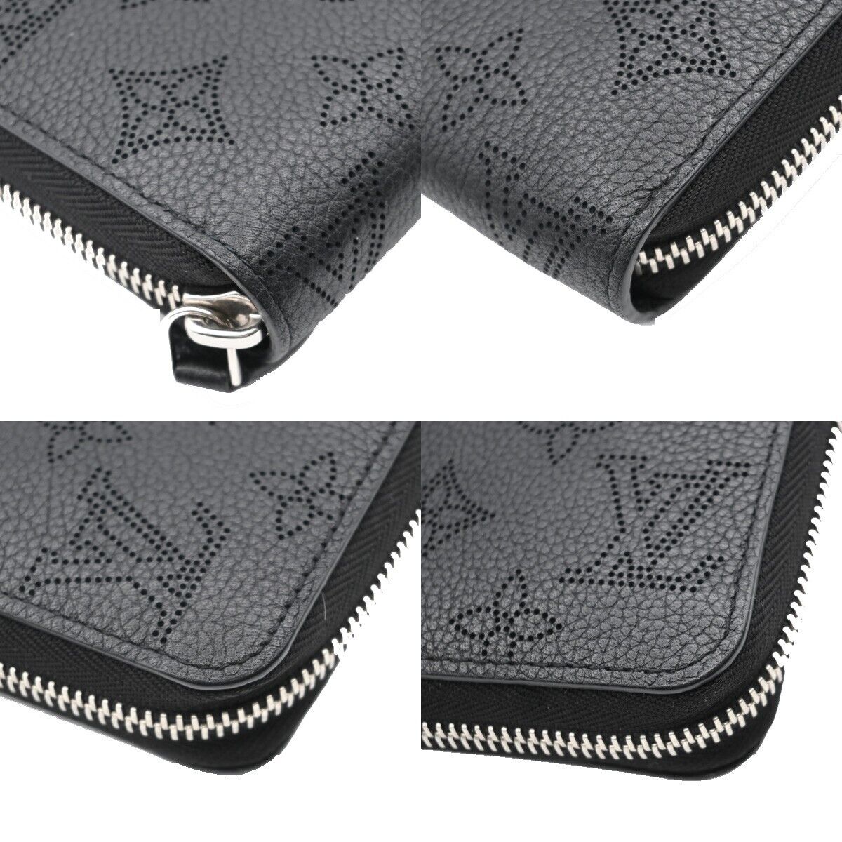 LOUIS VUITTON Zippy Long Wallet Purse Monogram Mahina Leather BK M61867 14HB940