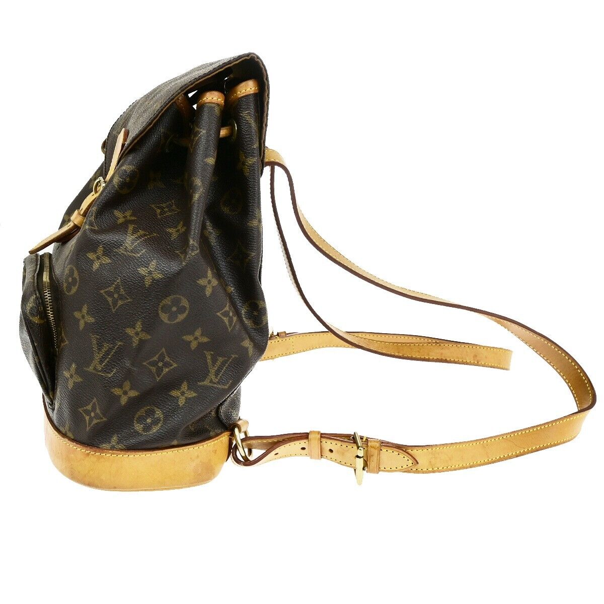 LOUIS VUITTON Montsouris MM Backpack Bag Monogram Leather Brown M51136 79SJ596
