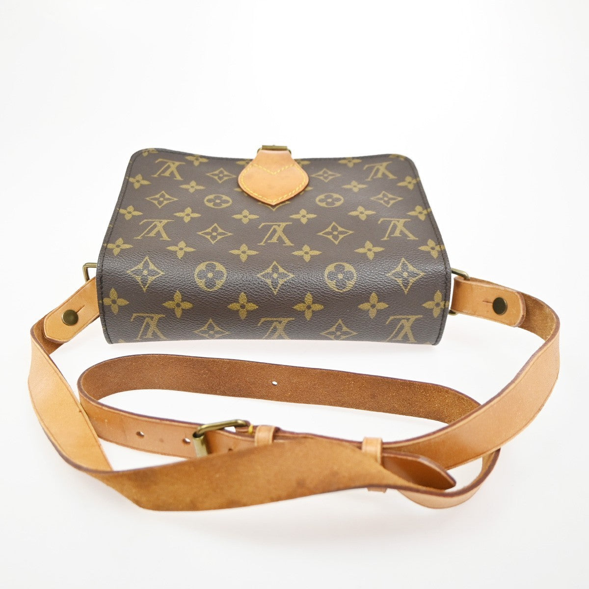 LOUIS VUITTON Cartouchiere MM Shoulder Bag Monogram Leather Brown M51253 84KC821