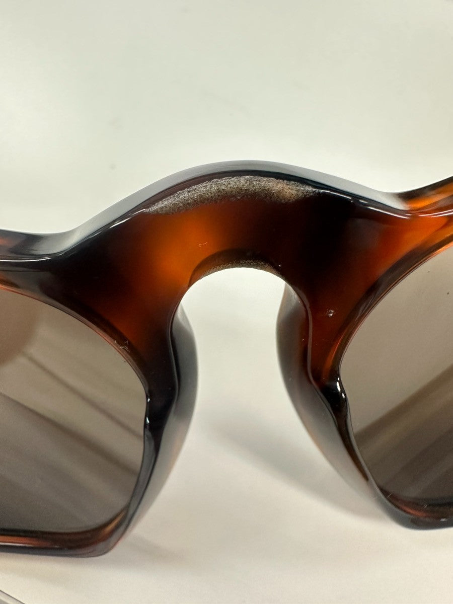 CHANEL CC Logo Sunglasses Eye Wear Plastic Brown GHW Italy 0006 09RL981