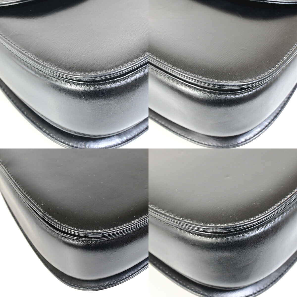 GUCCI Logo Bamboo 2Way Small Shoulder Hand Bag Leather Black GHW Italy 609RK553