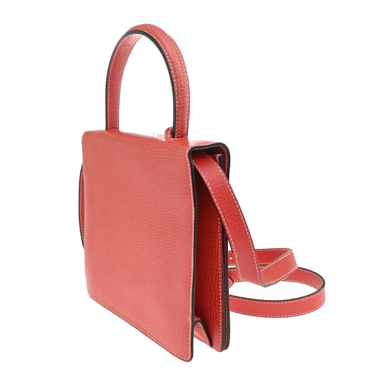 LOEWE Logo Barcelona 2Way Shoulder Bag Embossing Leather Red GHW 82RL551