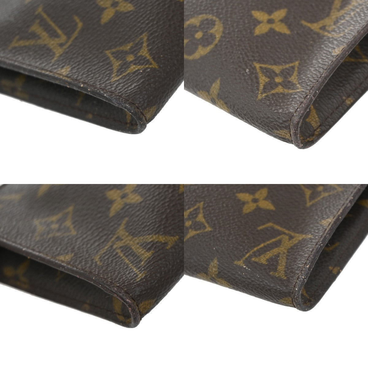 LOUIS VUITTON Logo BUCKET GM Pouch Bag Monogram Leather Brown France 04KP002