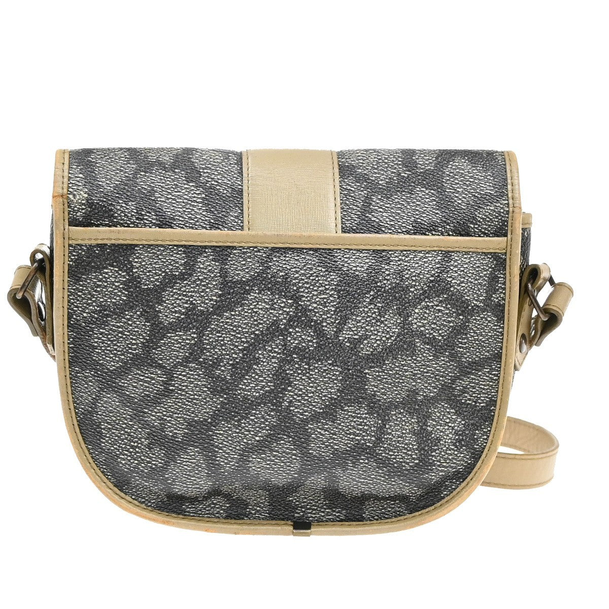 YVES SAINT LAURENT YSL Giraffe Pattern Shoulder Bag PVC Leather Brown 09KB595