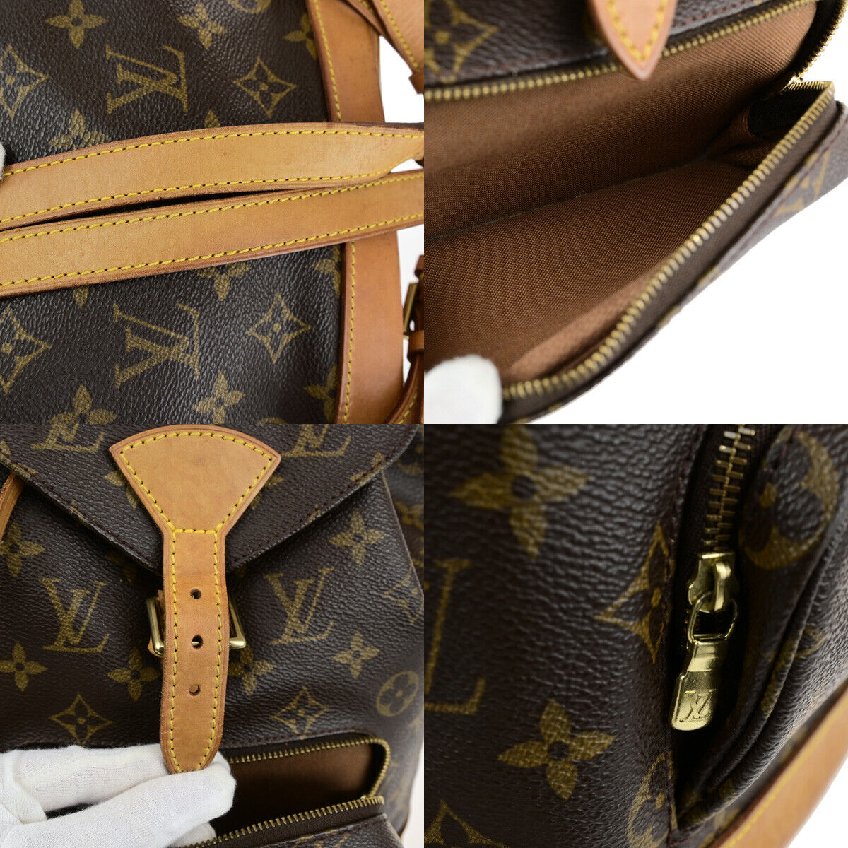 LOUIS VUITTON Montsouris MM Backpack Bag Monogram Leather Brown M51136 18YG771