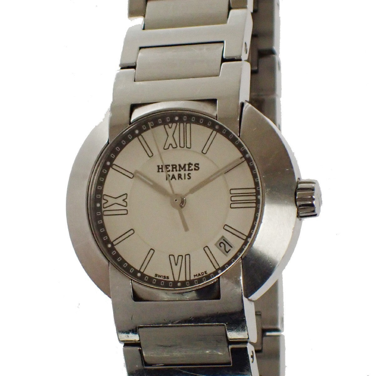 HERMES Nomad NO1.210 Wrist Watch Dial Quartz Stainless Steel Swiss Made 81LC282