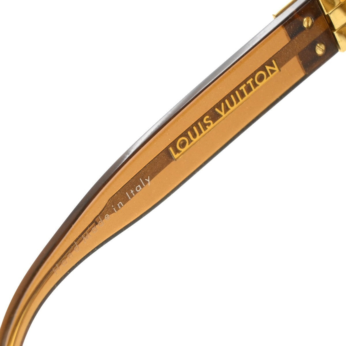 LOUIS VUITTON Glitter Sunglasses Eye Wear Plastic Brown Gold Z0283E 30EG270