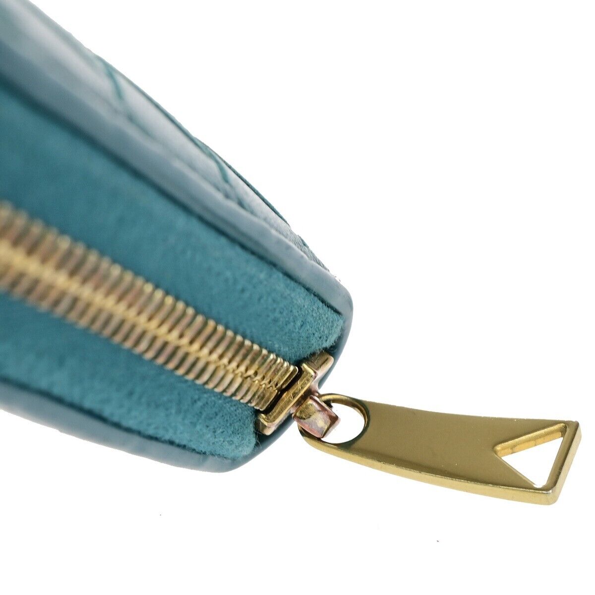 BOTTEGA VENETA Intrecciato Zipper Around Long Wallet Leather Green GHW 63EC896