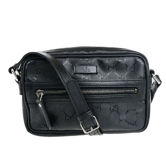 GUCCI Imprime GG Pattern Crossbody Mini Shoulder Bag PVC Leather Black 82EC944