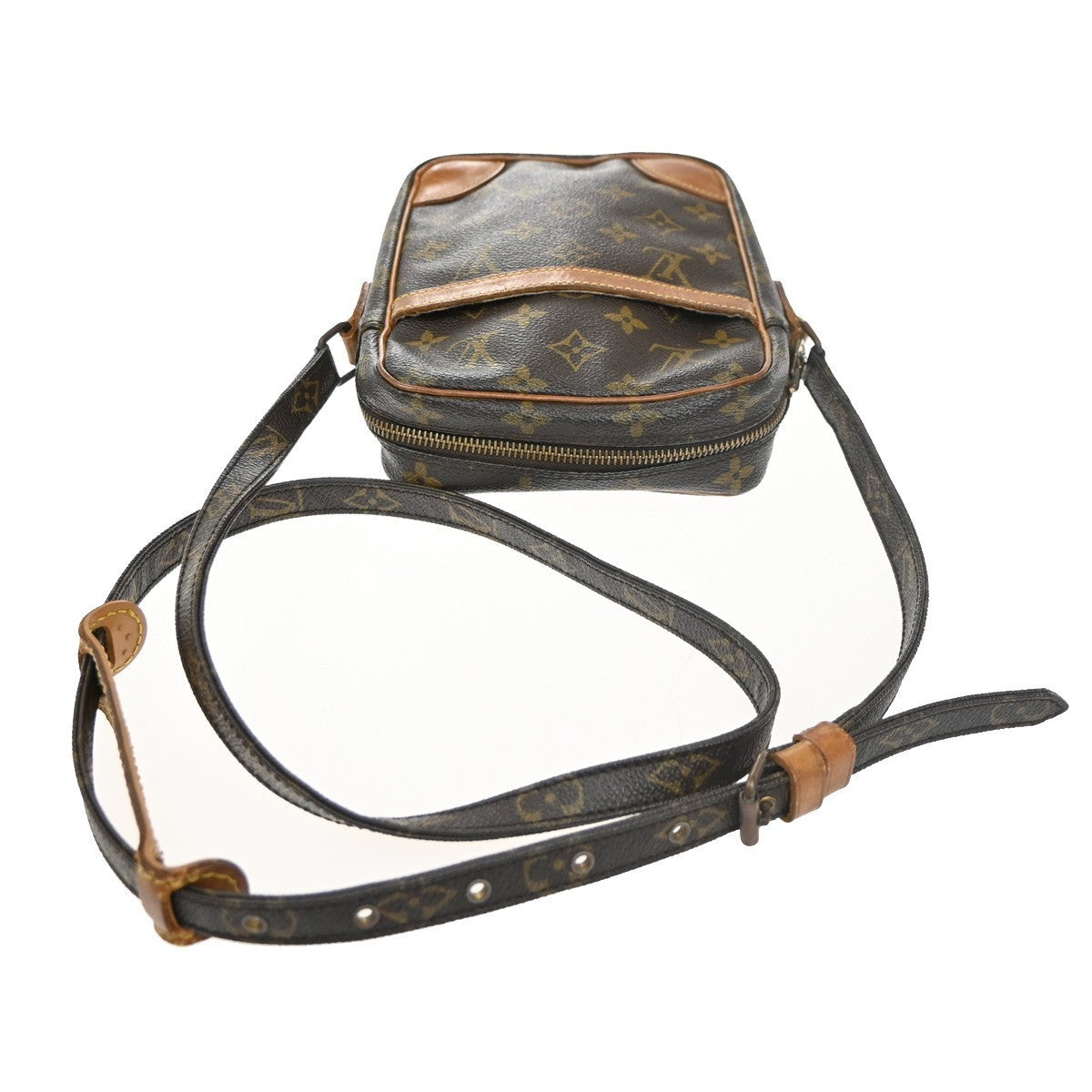 LOUIS VUITTON Danube Shoulder Bag Monogram Leather Brown France M45266 64MA169