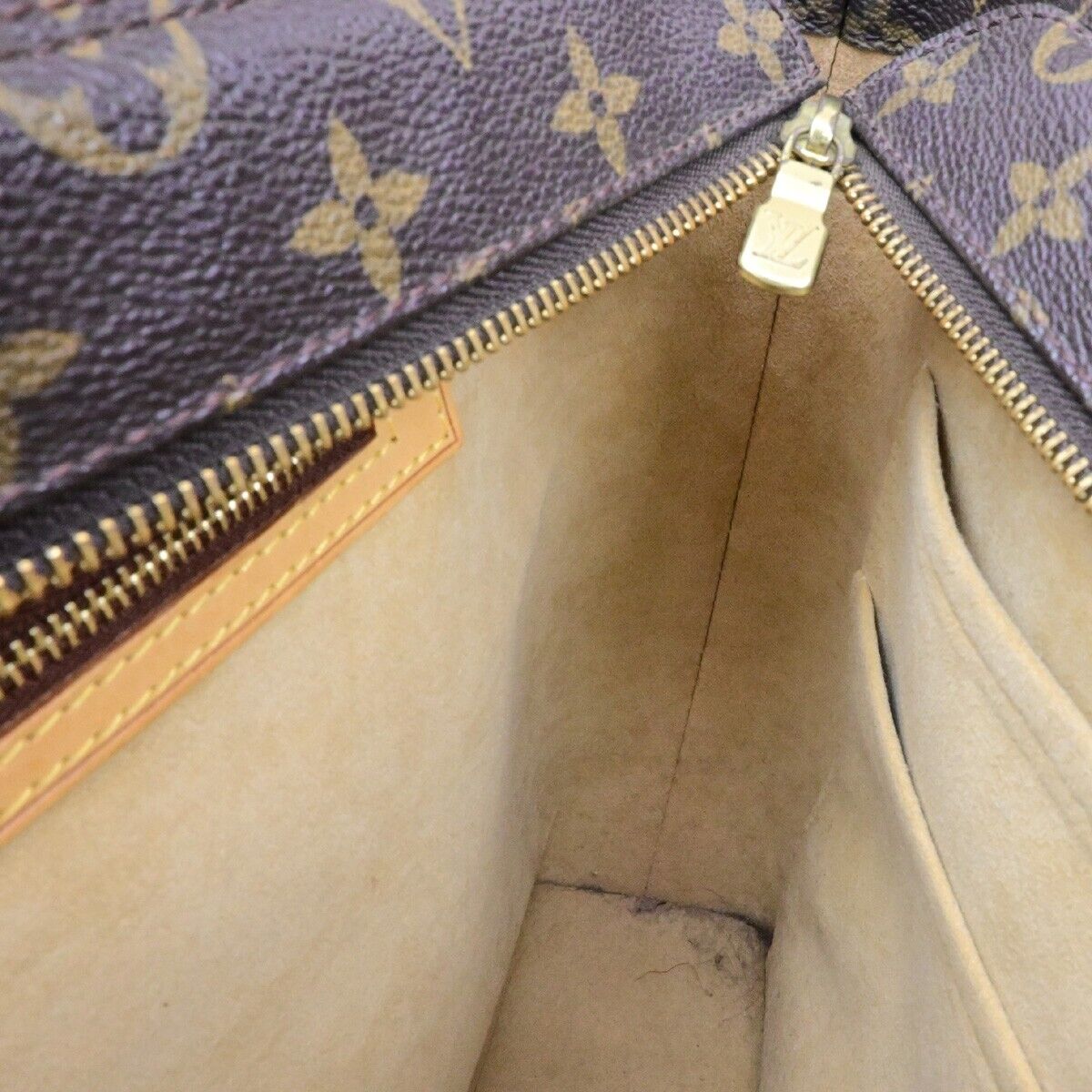 LOUIS VUITTON Logo Luco Shoulder Tote Bag Monogram Leather Brown M51155 34ED940