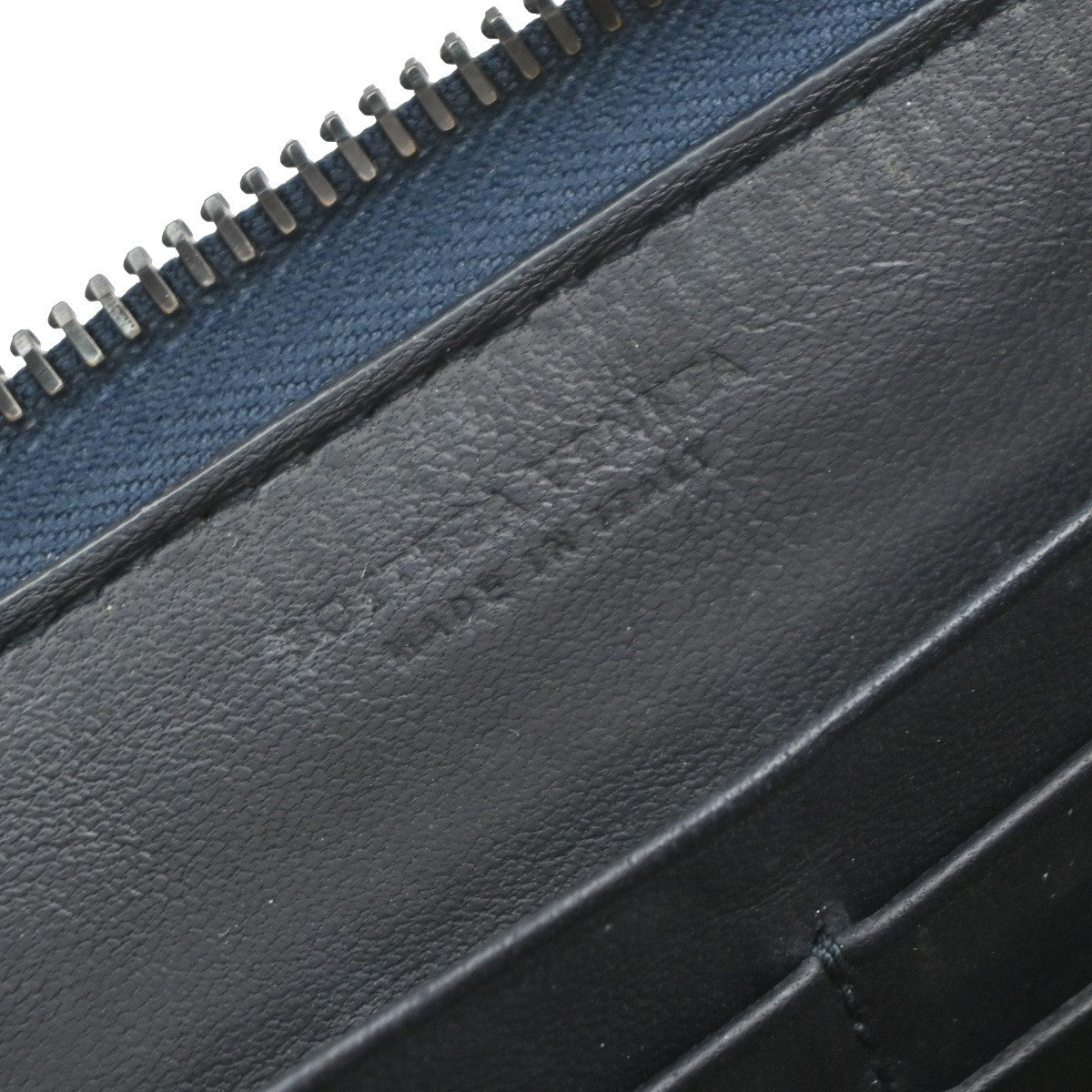 BOTTEGA VENETA Intrecciato Zip Around Long Wallet Embossing Leather Blue 69KP224