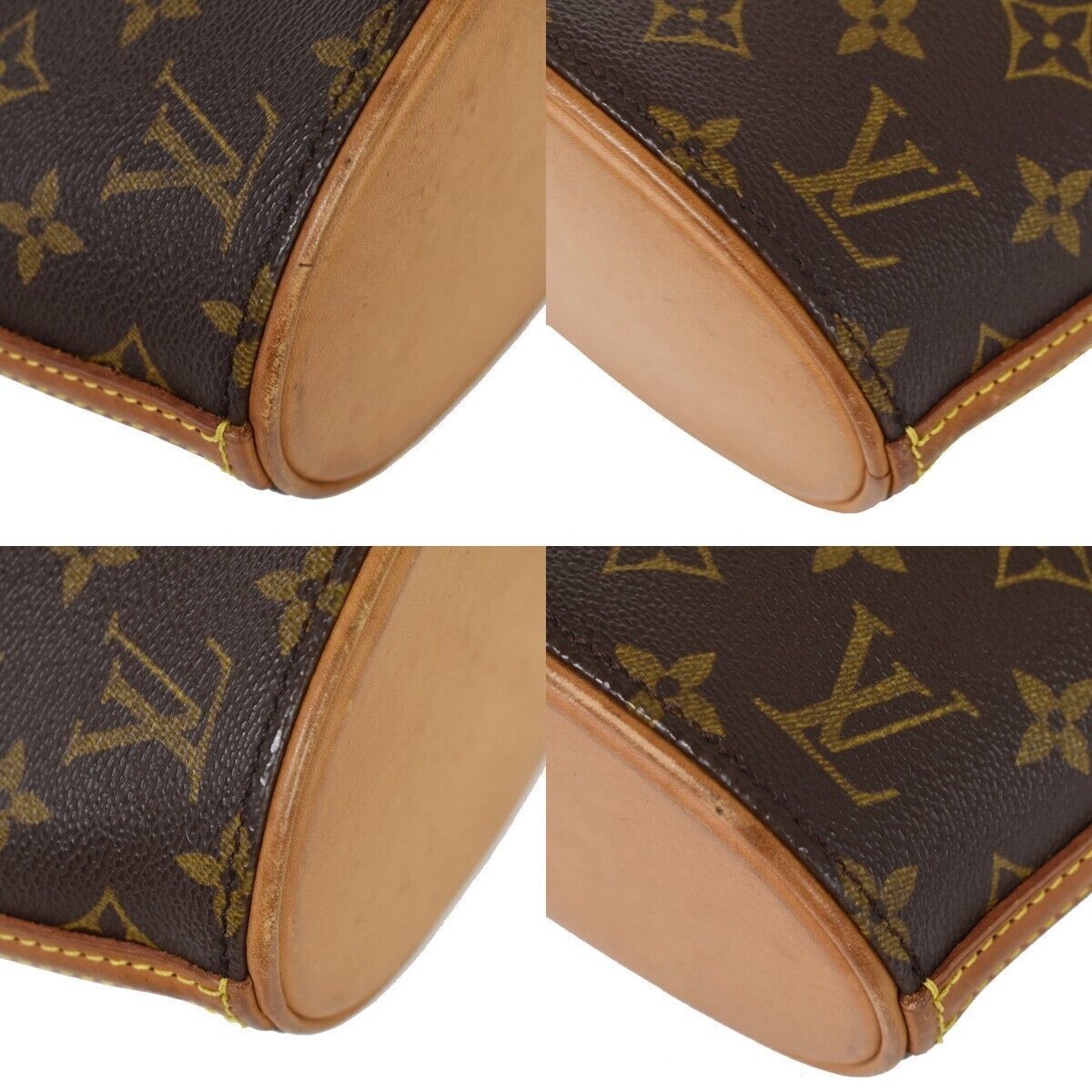 LOUIS VUITTON Logo Drouot Shoulder Bag Monogram Leather Brown M51290 19YC093