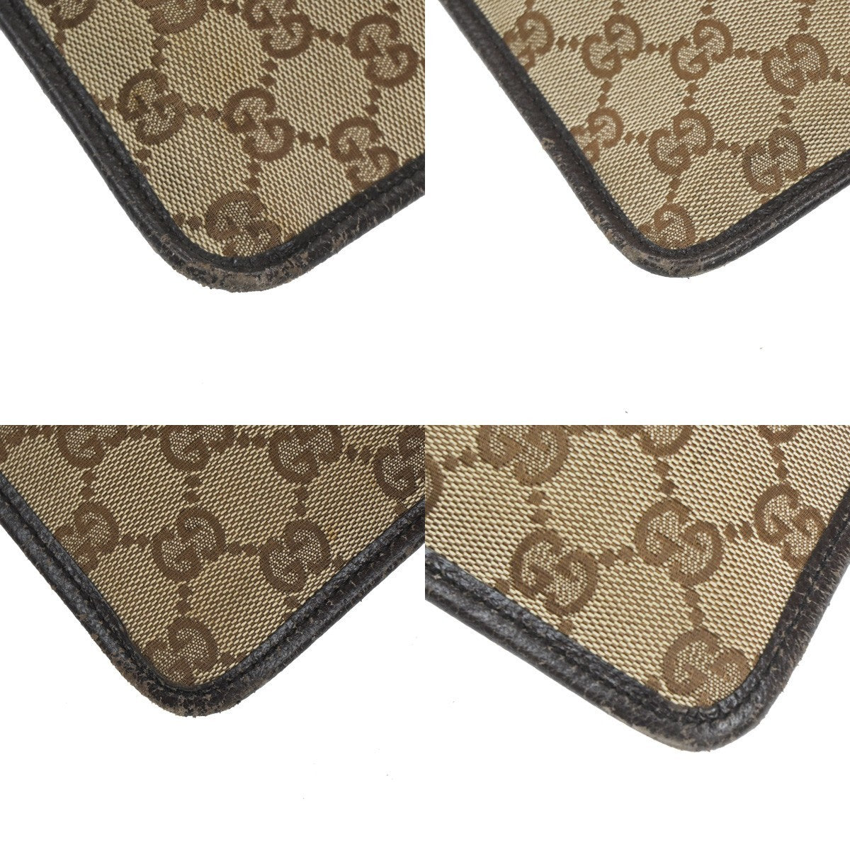 GUCCI Logo GG Pattern Crossbody shoulder Bag Canvas Leather Brown SHW 65TA591