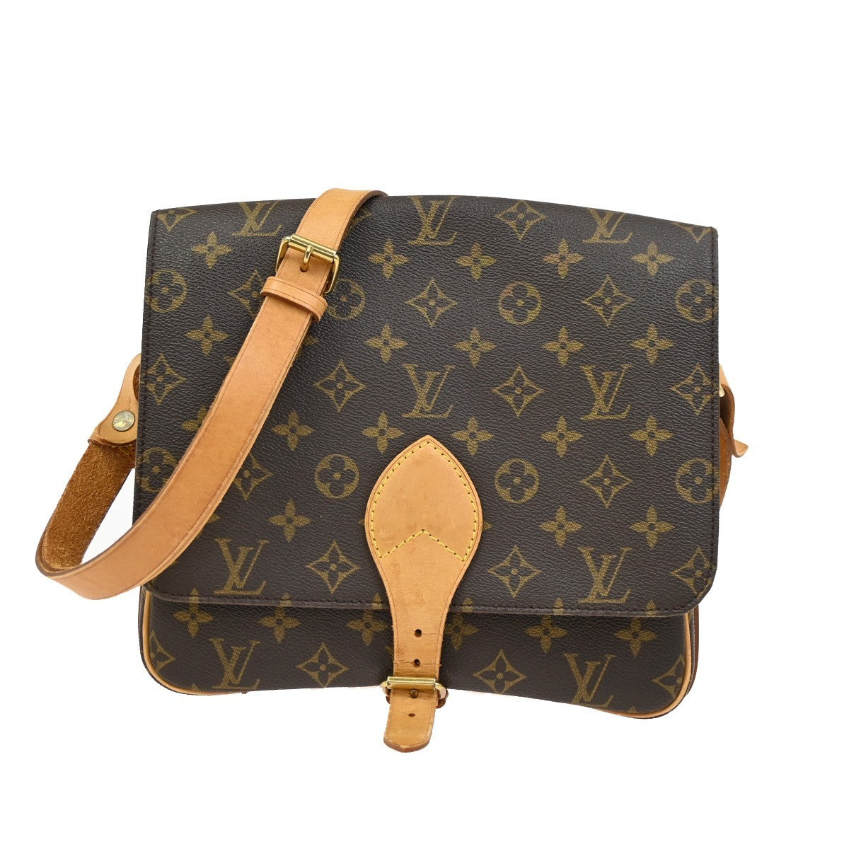 LOUIS VUITTON Cartouchiere GM Shoulder Bag Monogram Leather Brown M51252 82DA201
