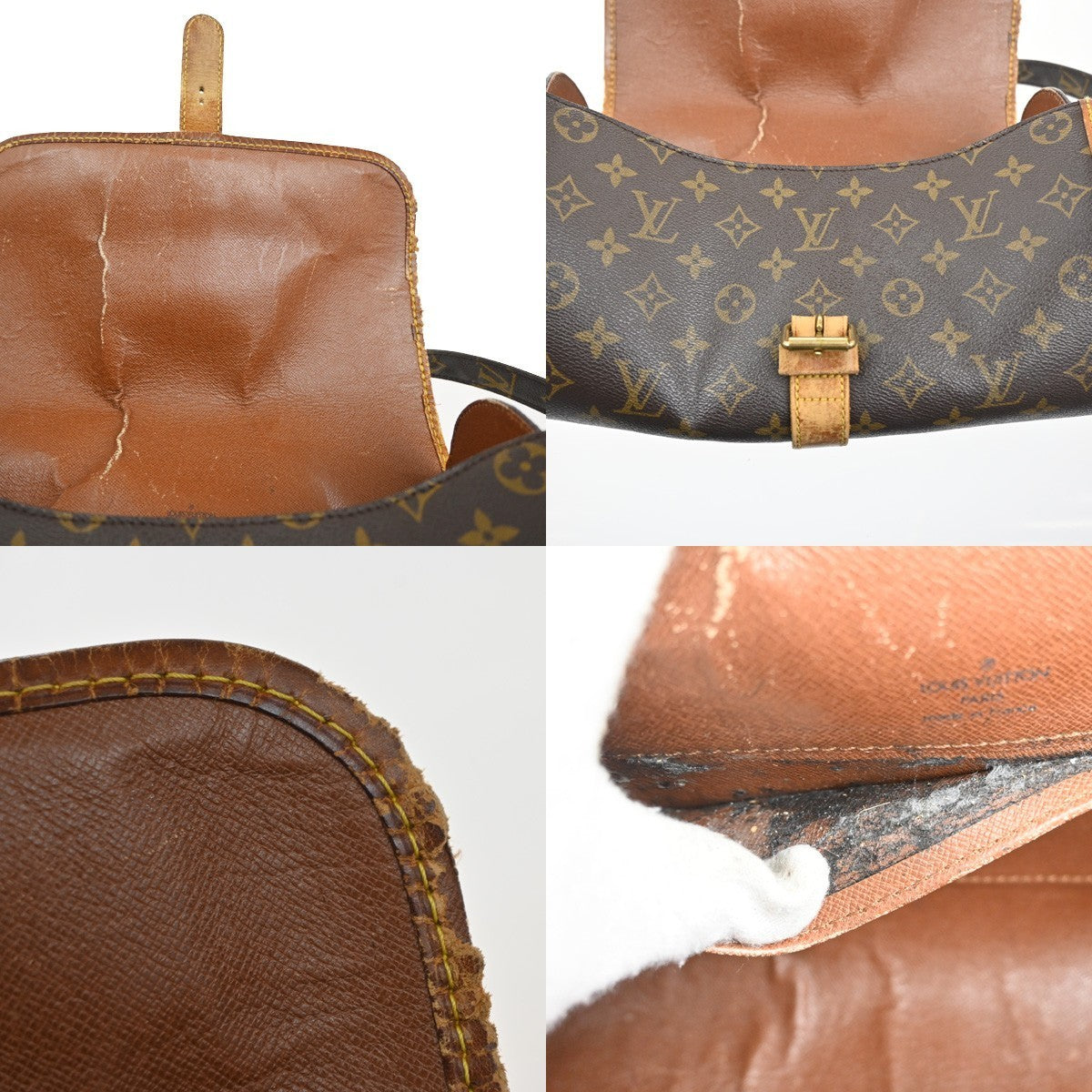 LOUIS VUITTON Logo Marne Shoulder Bag Monogram Leather Brown M51369 60MA308