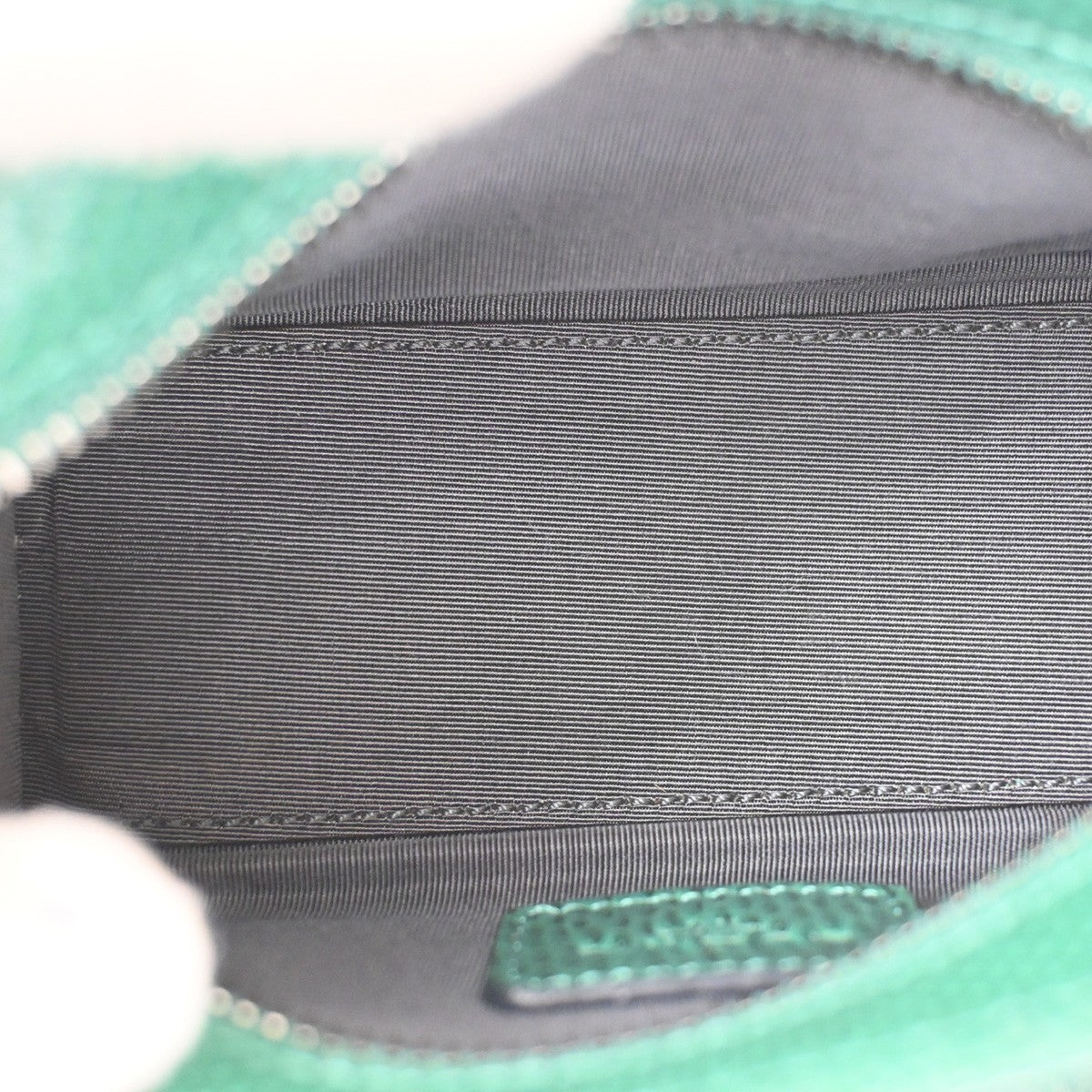 LOEWE Logo Micro Shoulder Bag Embossing Leather Green SHW Spain 98RL620