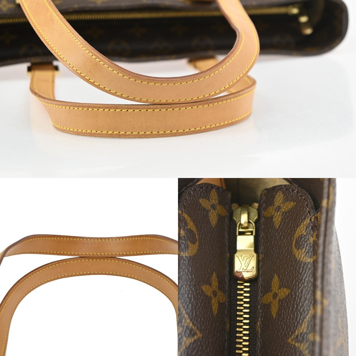 LOUIS VUITTON Logo Luco Shoulder Tote Bag Monogram Leather Brown M51155 16PA121