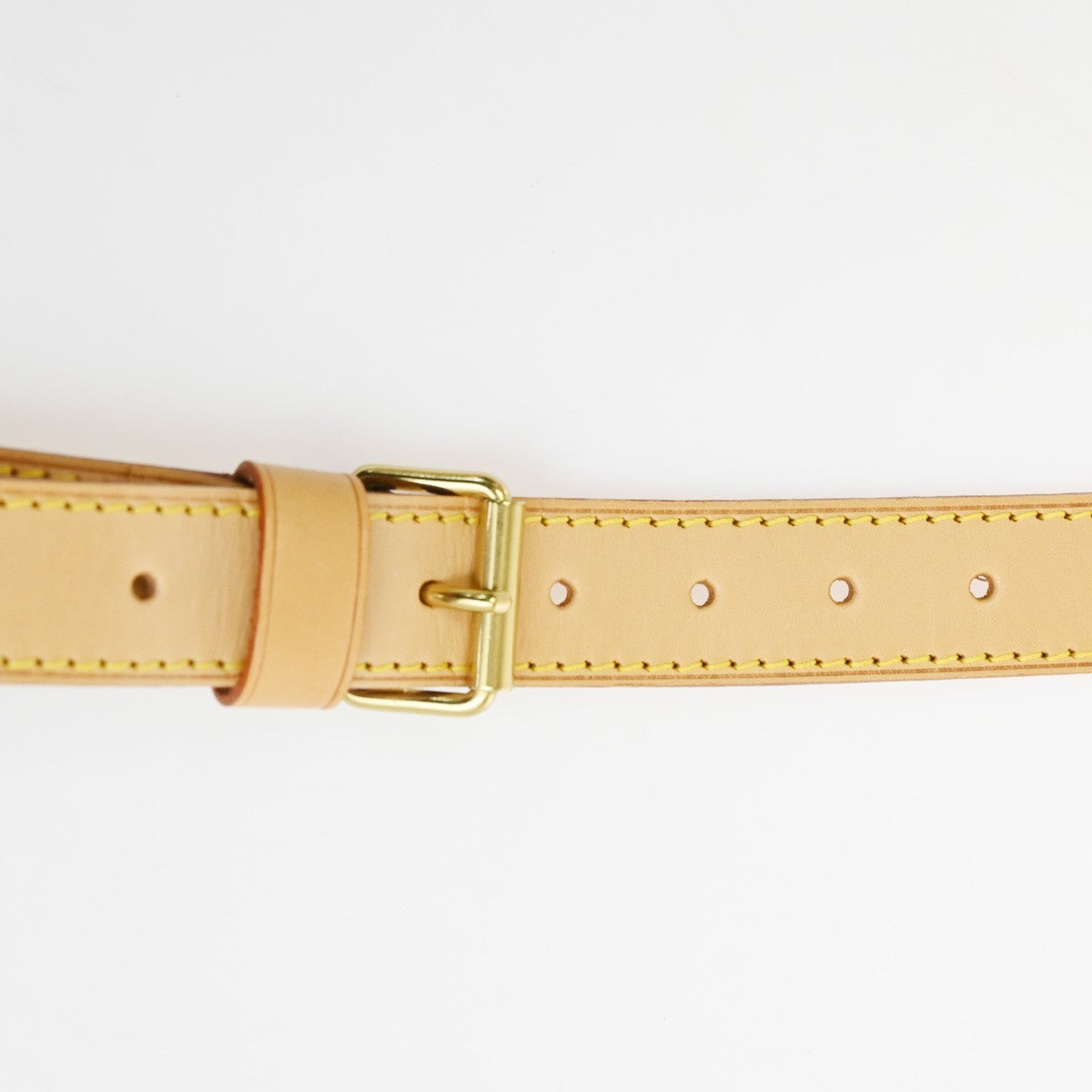 LOUIS VUITTON Logo Shoulder Bag Strap ＆ Pad Adjustable Leather Brown GHW 62TA625
