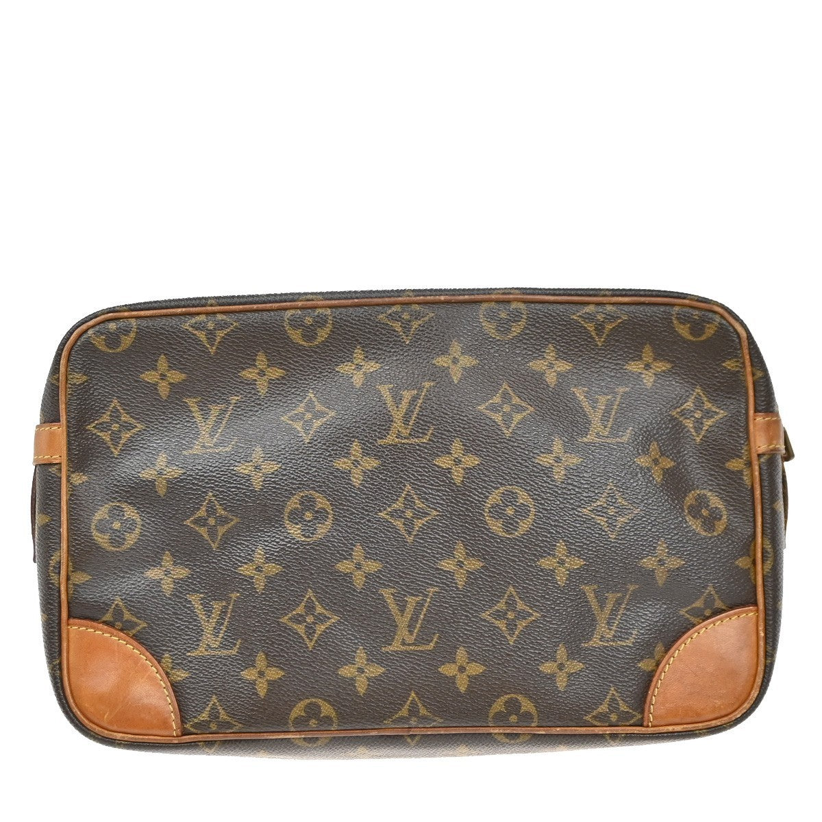 LOUIS VUITTON Compiegne 28 Clutch Bag Monogram Leather Brown GHW M51845 65KP317