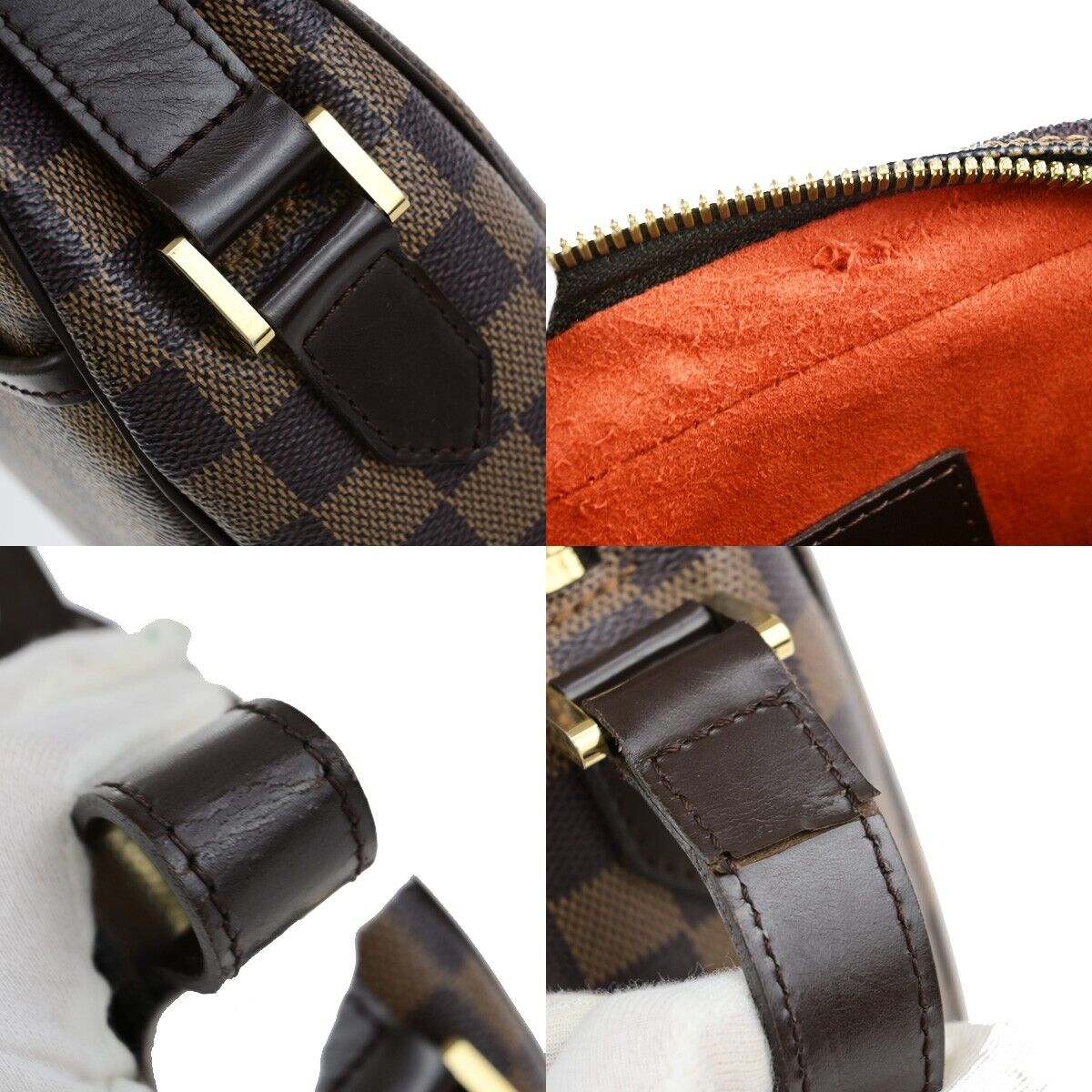 LOUIS VUITTON Ipanema GM Shoulder Bag Damier Ebene Leather Brown N51292 74EC769