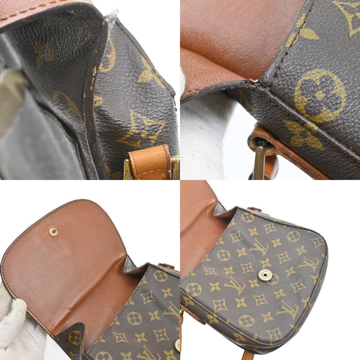 LOUIS VUITTON Saint Cloud MM Shoulder Bag Monogram Leather Brown M51243 69SA117
