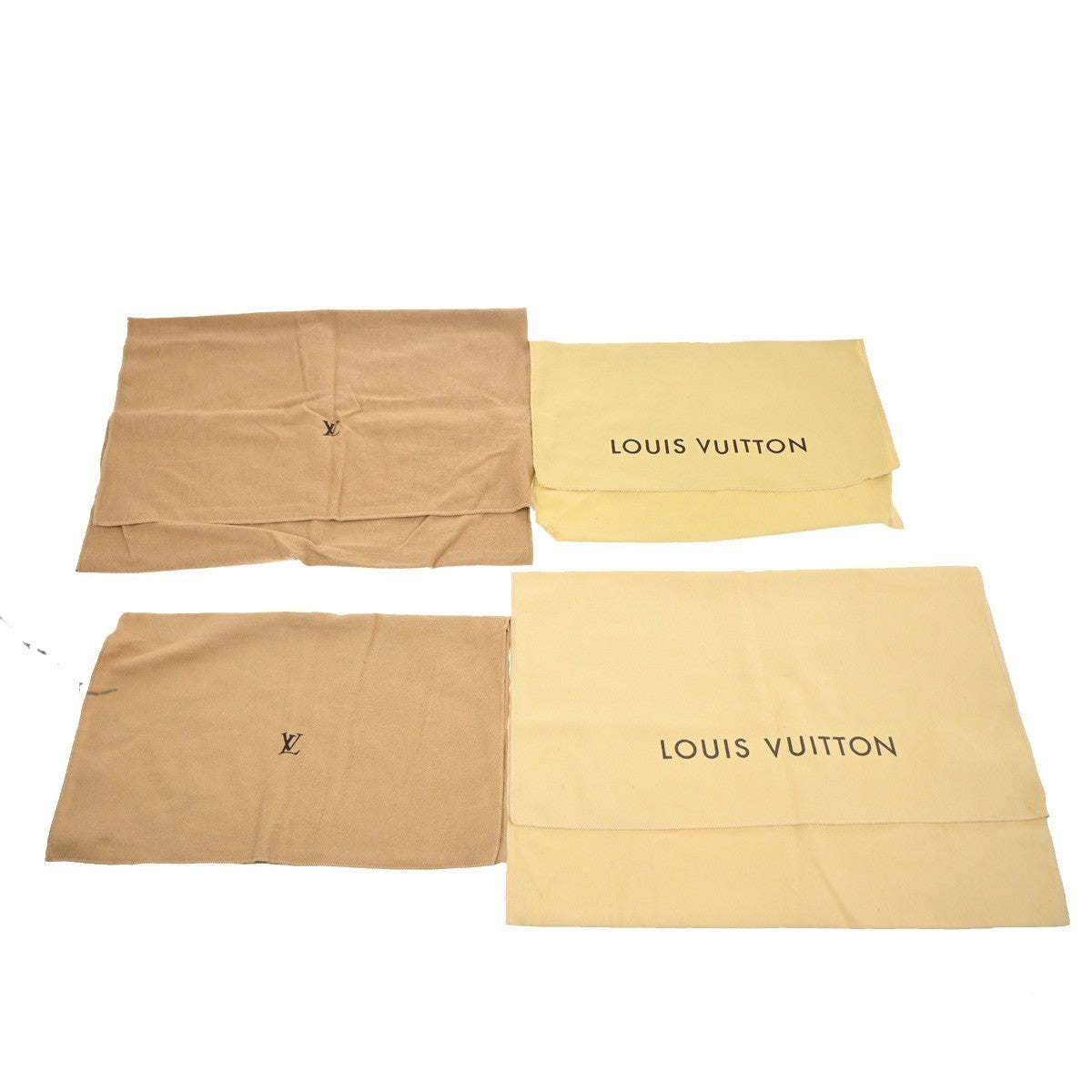 LOUIS VUITTON Logo 10 Set Dust Bag Drawstring Canvas Cotton Beige Brown 03KC626