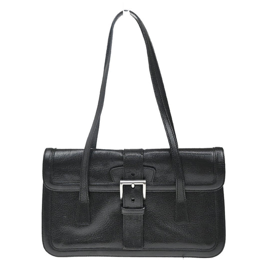 PRADA Logo Shoulder Bag Leather Black Nero SHW Italy 75YH725