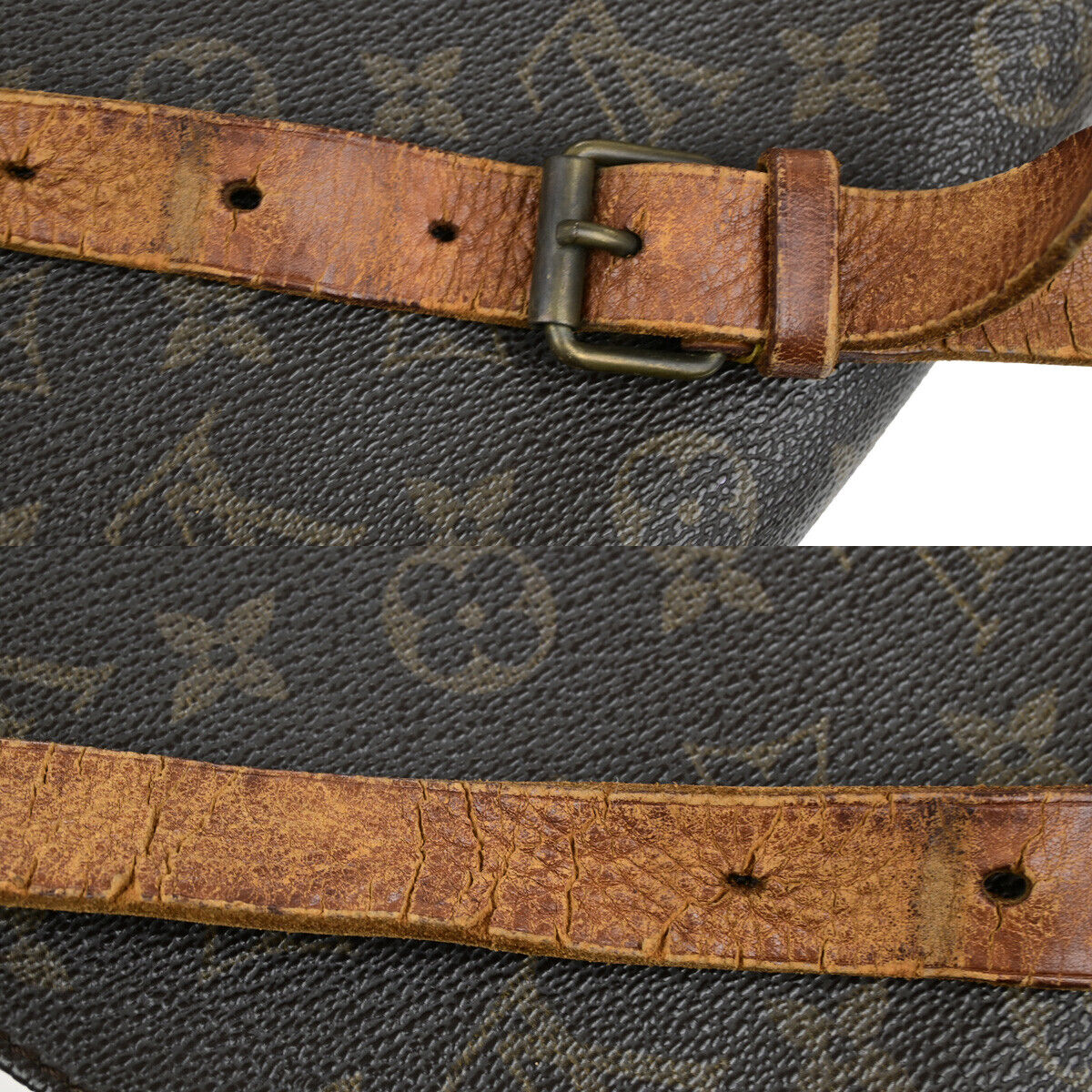 LOUIS VUITTON Cartouchiere MM Shoulder Bag Monogram Leather Brown M51253 61SH981