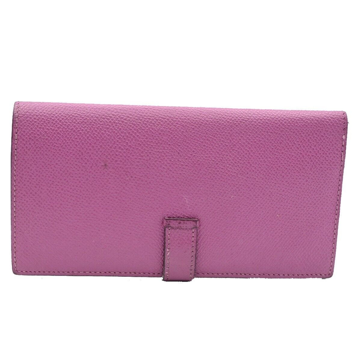 HERMES Logos Bearn Long Bifold Wallet Purse ▢I Veau Epsom Leather Purple 81RJ834