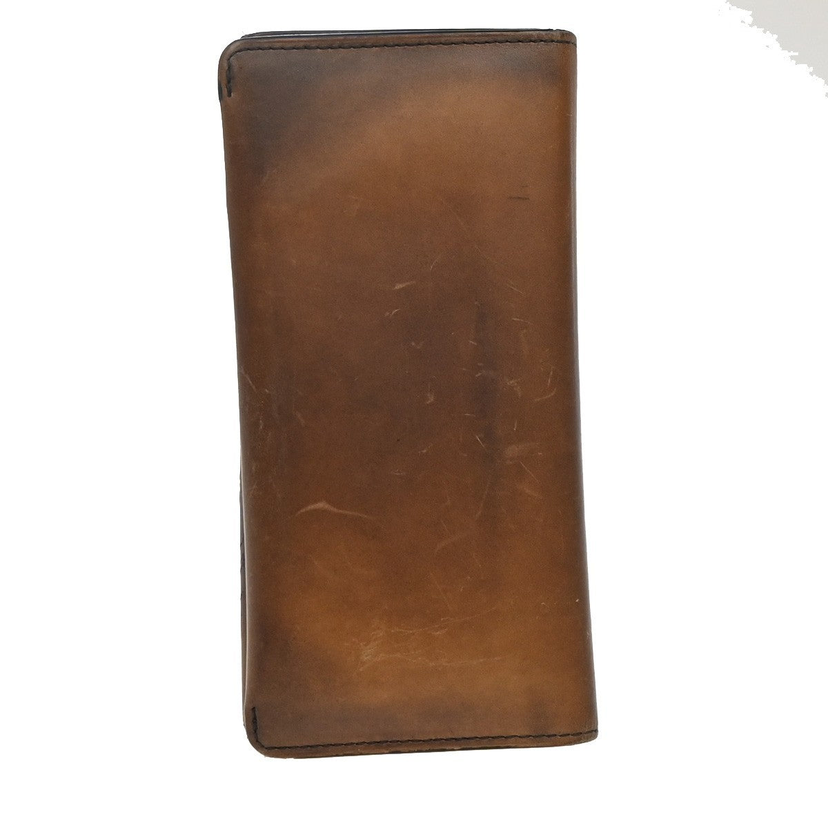 BERLUTI Logo Calligraphy Bifold Long Wallet Leather Brown Italy 84KP207