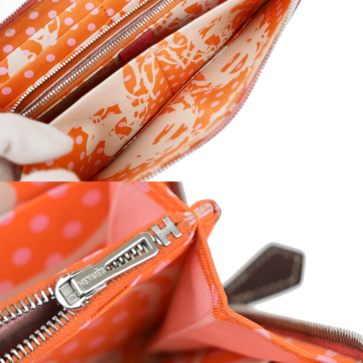 HERMES Azap Classique Long Zipper Wallet Silk In Epsom Rose Azaalee SHW 35YG473