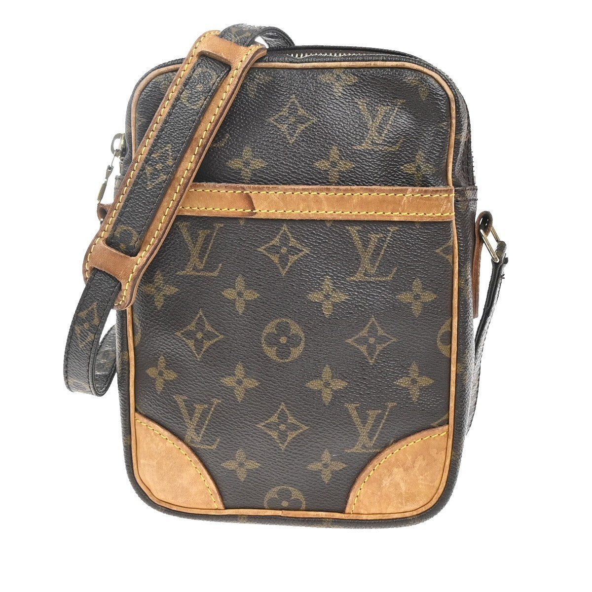LOUIS VUITTON Danube Shoulder Bag Monogram Leather Brown France M45266 31EG344