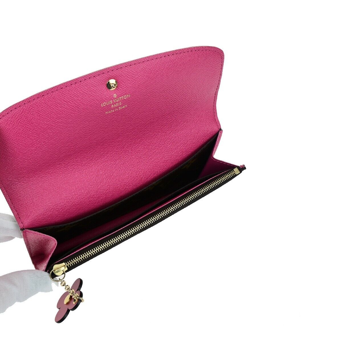 LOUIS VUITTON Portefeuille Emilie Long Wallet Monogram Brow Pink N64202 34SJ472