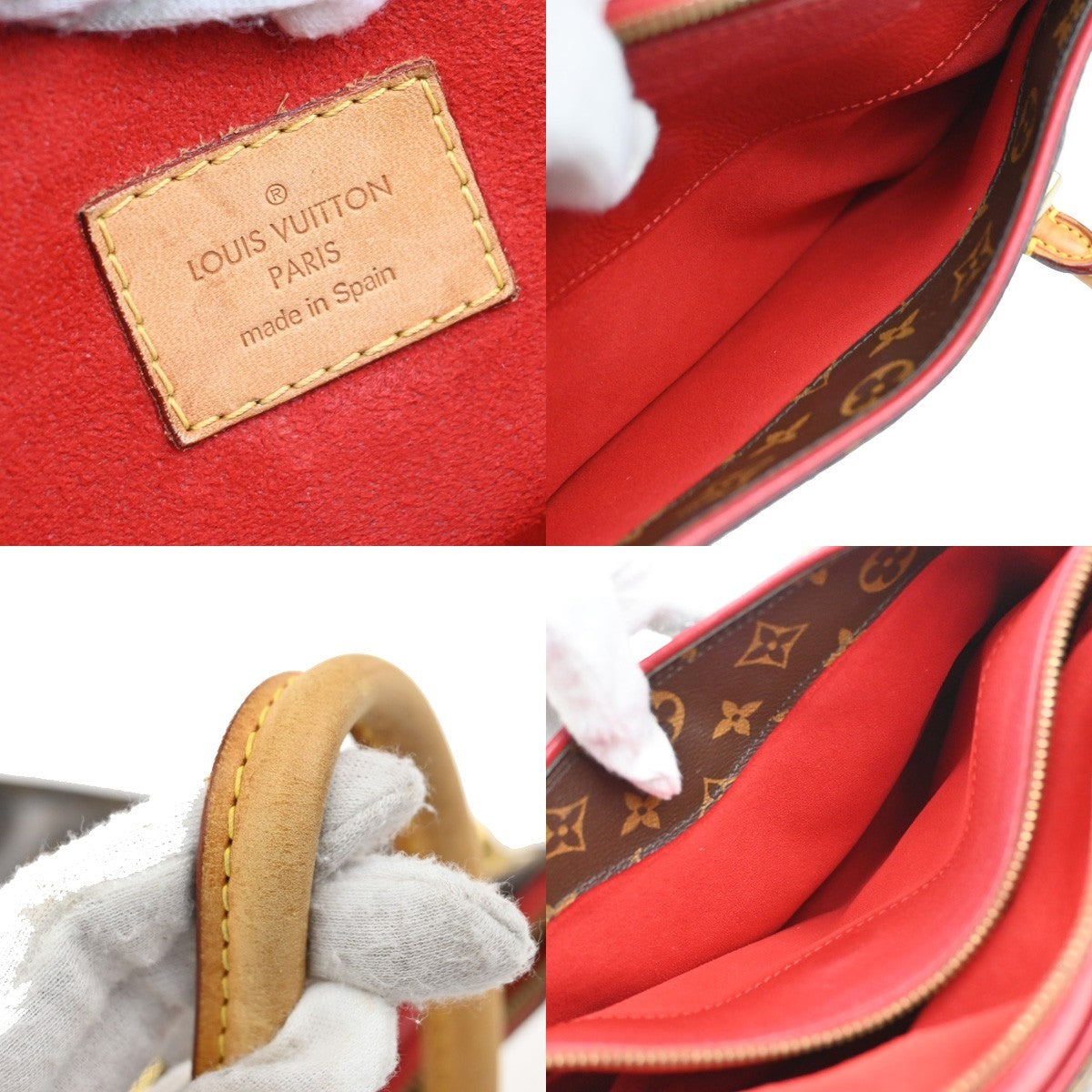 LOUIS VUITTON Pallas 2Way Shoulder Hand Bag Monogram Leather Red M41175 689KB448