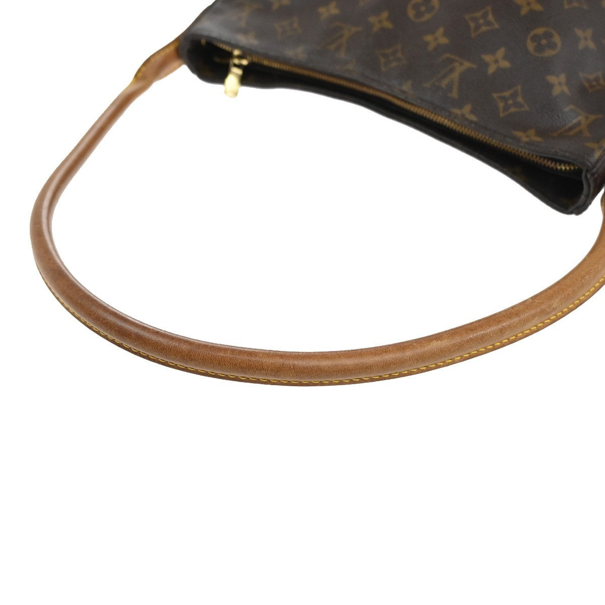 LOUIS VUITTON Logo Looping GM Shoulder Bag Monogram Leather Brown M51145 36MA043