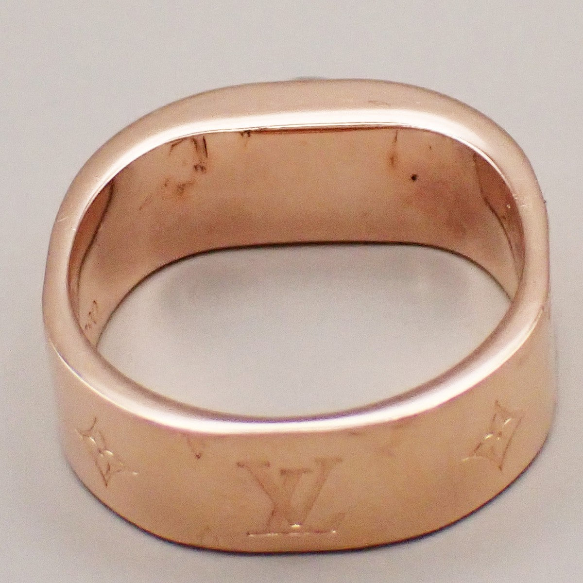 LOUIS VUITTON Nanogram Ring Size S Gold Silver M00213 Italy Accessory 30RF611