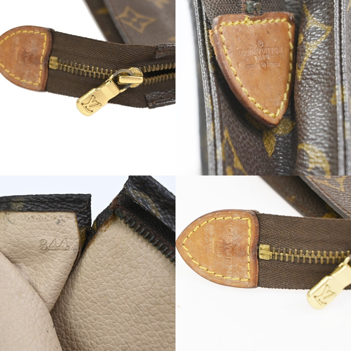 LOUIS VUITTON 2 Set Poche Toilette 26 Clutch Bag Monogram Leather Brown 02CA916