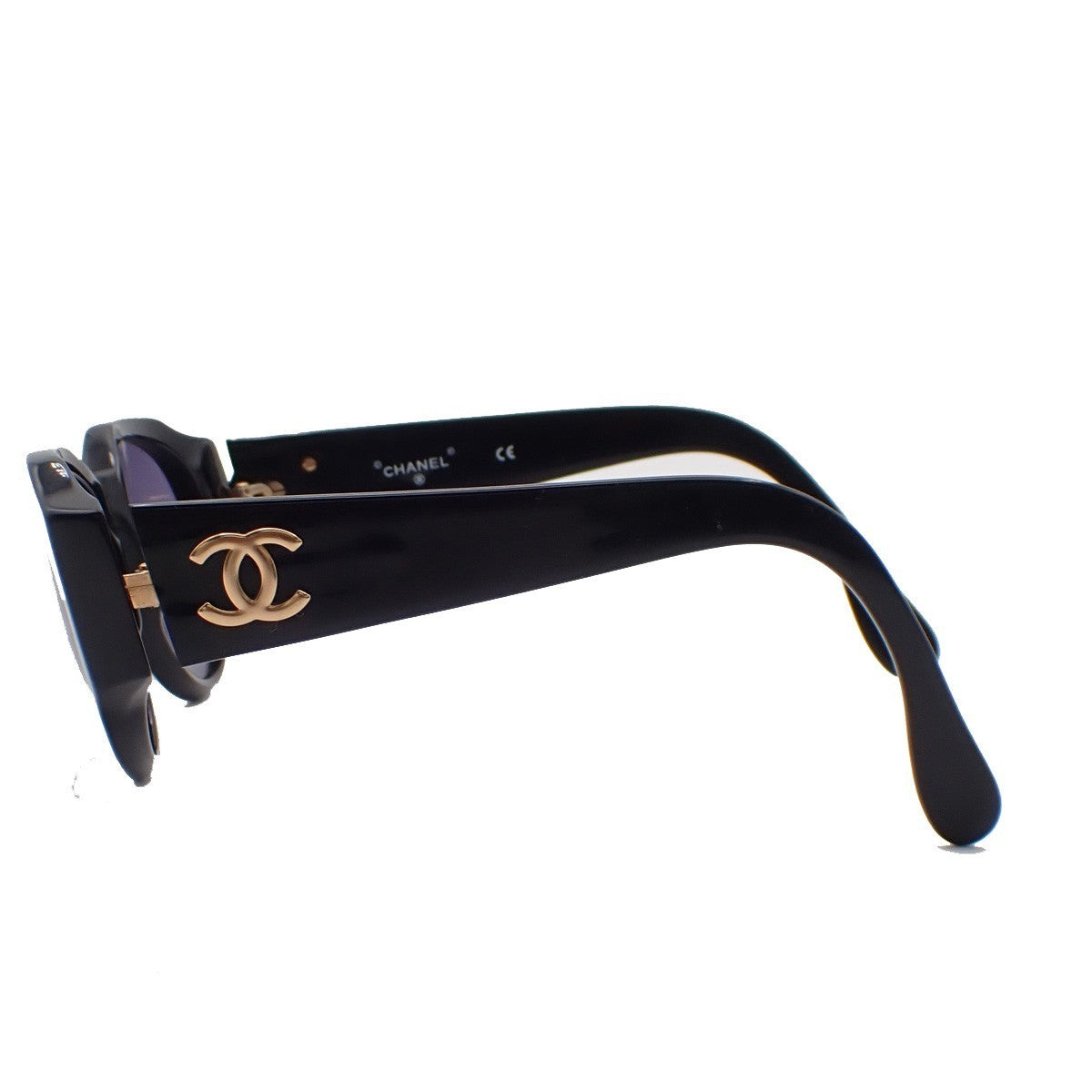 CHANEL CC Logo Sunglasses Eye Wear Plastic Black GHW 04151 Italy 62RL561