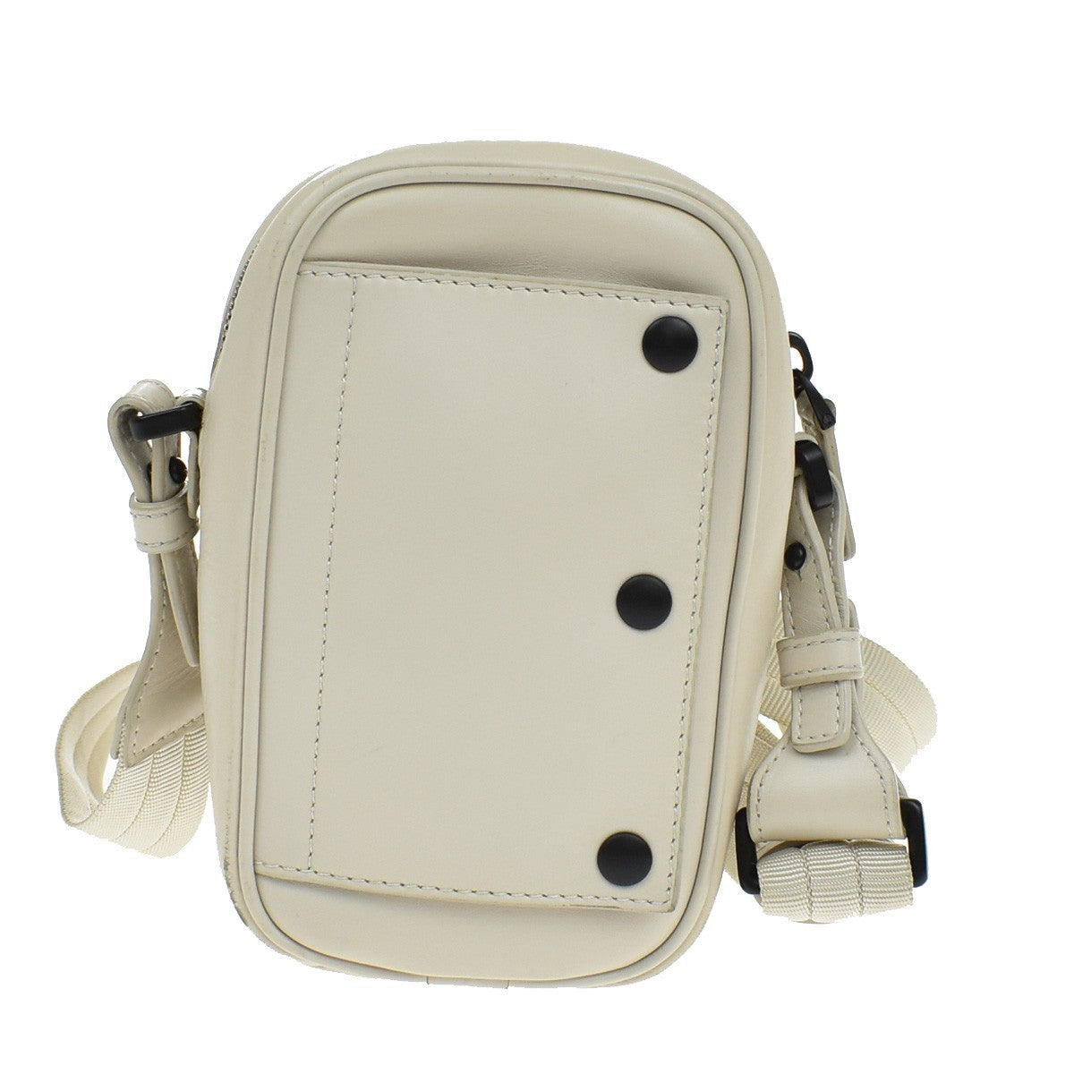 BOTTEGA VENETA Logo Mini Shoulder Bag Leather White Made in Italy 83KB141