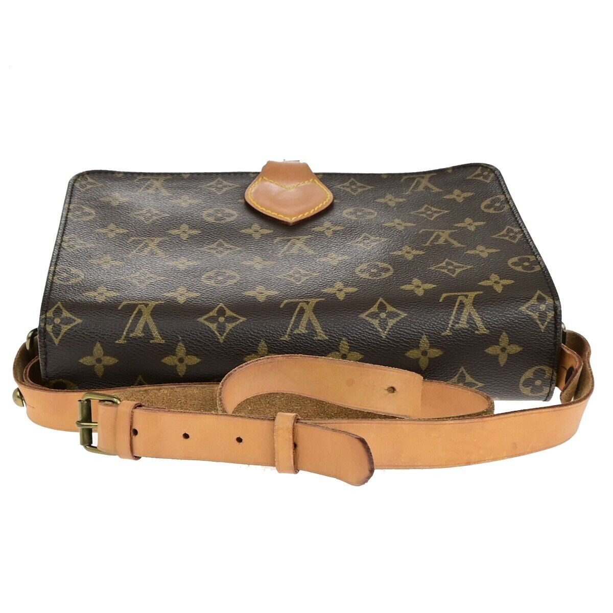 LOUIS VUITTON Cartouchiere GM Shoulder Bag Monogram Leather Brown M51252 78EC998