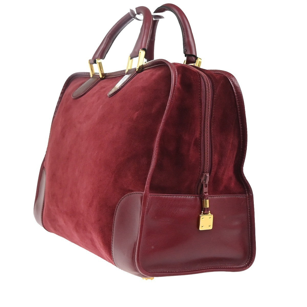 LOEWE Logo Amazona Anagram Shoulder Hand Bag Suede Leather Red GHW Spain 75MA403