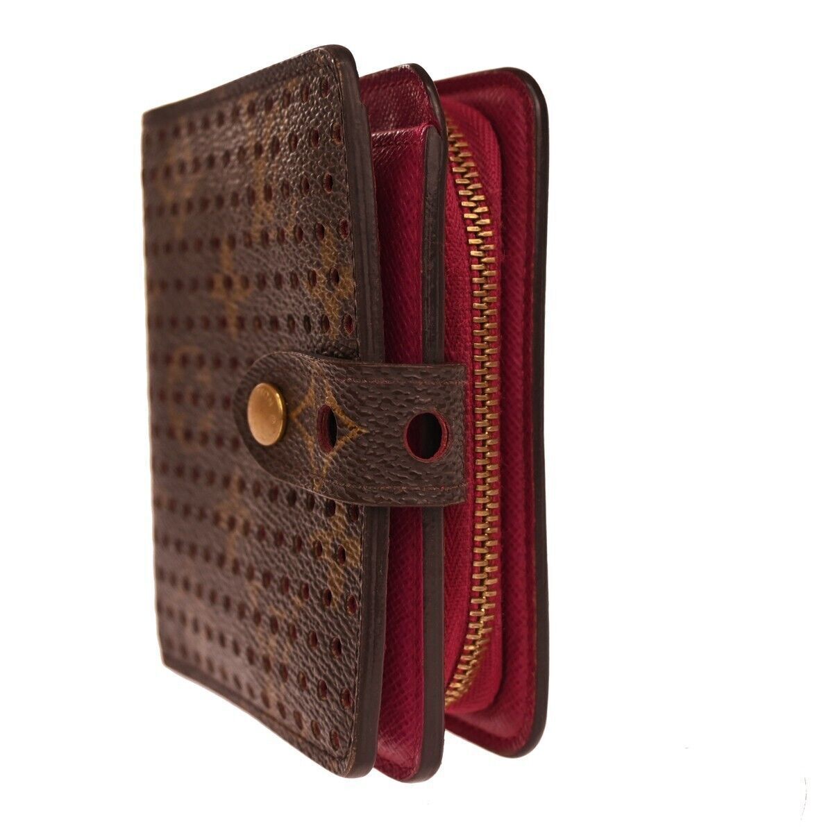LOUIS VUITTON Compact Zip Bifold Wallet Monogram Perfo Leather BN M95188 38GA186