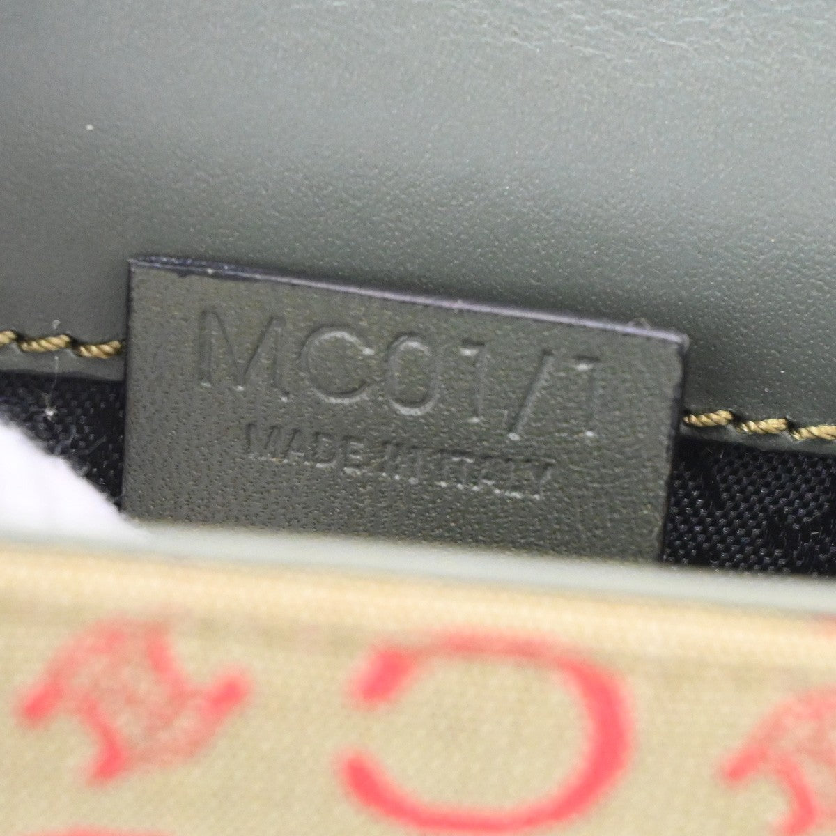 CELINE C Macadam Mini Shoulder Hand Bag Canvas Leather Green GHW 38TA468
