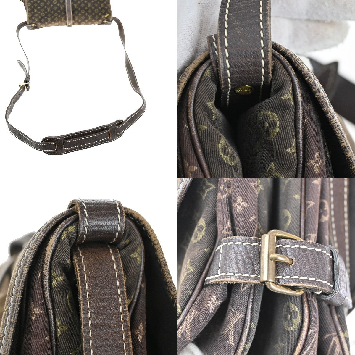 LOUIS VUITTON Saumur 30 Shoulder Bag Monogram Mini Lin Canvas BN M95227 33TA222