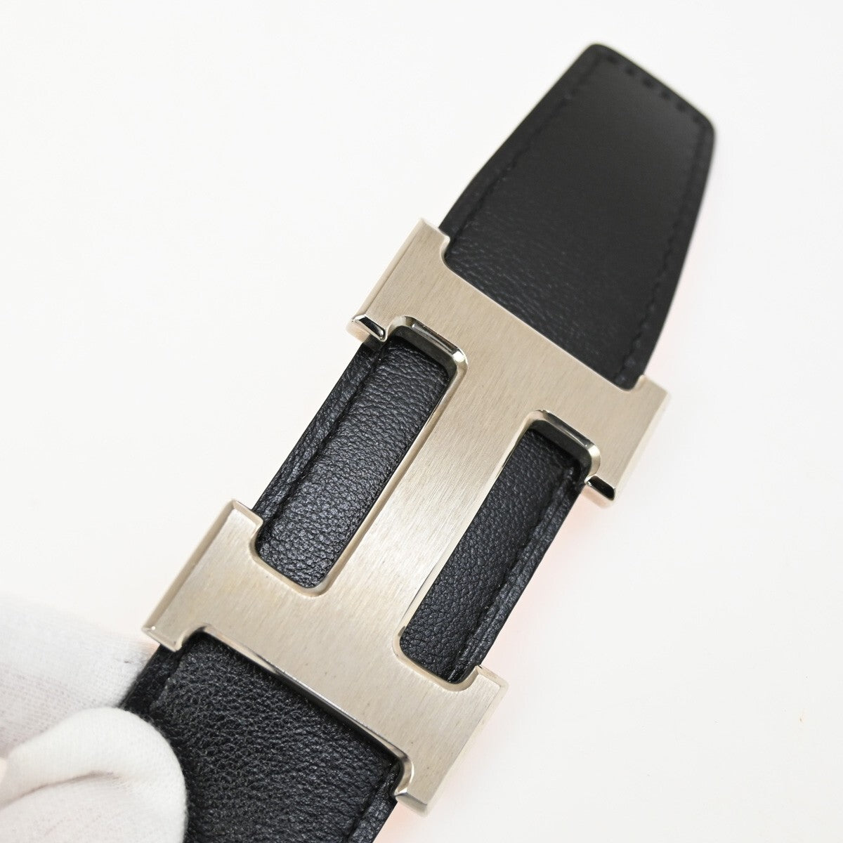HERMES Constance Reversible Buckle Belt Size 100 Leather Brown Orange 89RF273
